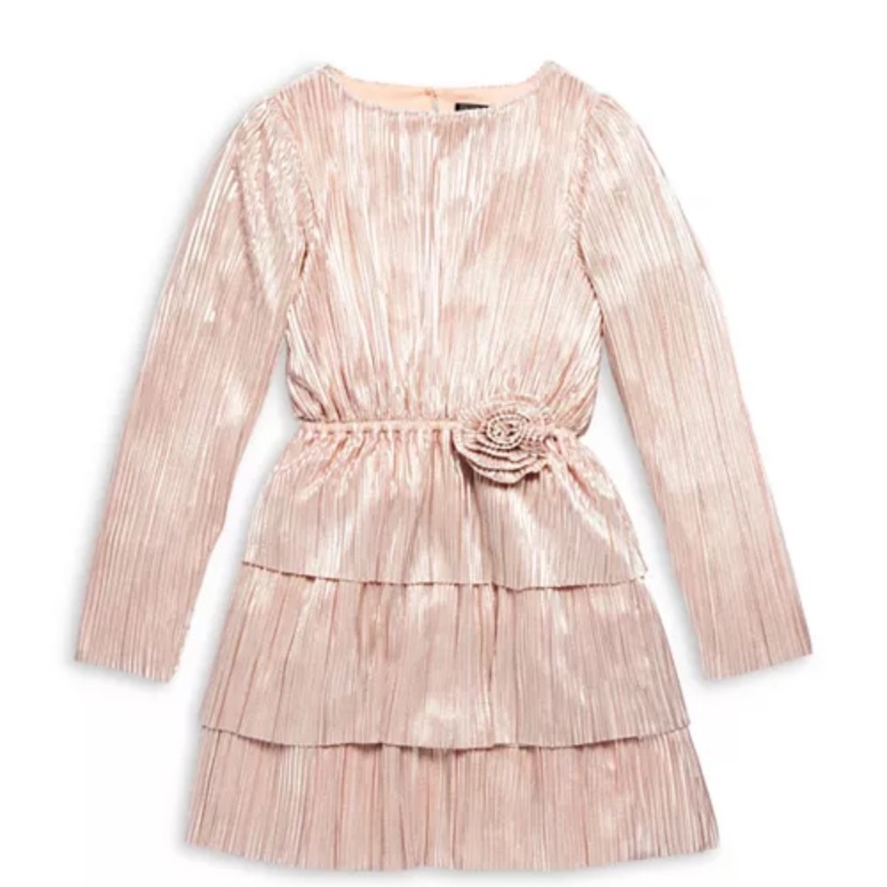 Bloomingdales AQUA NWT Girls' Metallic Rosette Dress Size M (9/10)